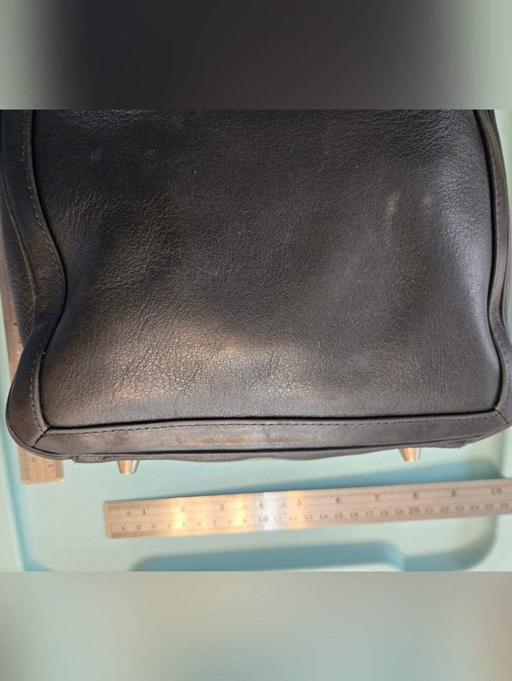 Vintage Coach Black Leather Bonnie Legacy Slim Tote Bag #9422 - Picture 8 of 16